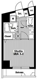 グランド・ガーラ渋谷 1Kの間取図画像