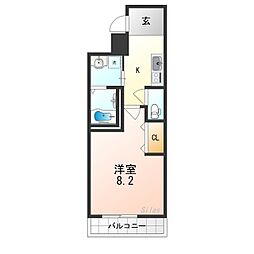 フジパレス住吉山之内III番館 1Kの間取図画像