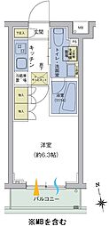 アジールコート品川中延 1Kの間取図画像