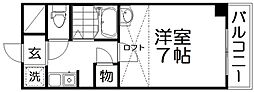 アメニティハウス 1Kの間取図画像