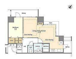 アクティ上池袋 10階1LDKの間取り