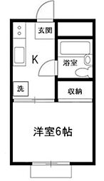 ドミールK 1Kの間取図画像
