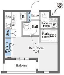 ラ・ドゥセール巣鴨イースト 2階ワンルームの間取り