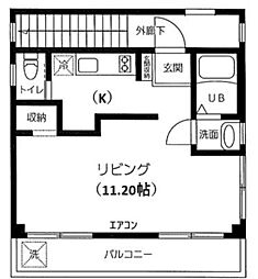 メゾンアーガマ 3階ワンルームの間取り