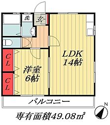 東京メトロ東西線 南行徳駅 徒歩9分の賃貸マンション 2階1LDKの間取り