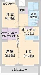 パラッツォ淵野辺1 2LDKの間取図画像