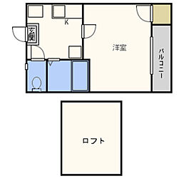 エフ・フラット唐人町 1Kの間取図画像