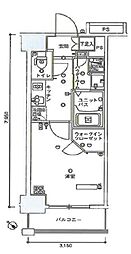 スカイコート両国参番館 6階1Kの間取り