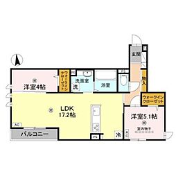 D-ROOM・MB 2階2LDKの間取り