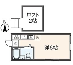 プチメゾン府中 ワンルームの間取図画像