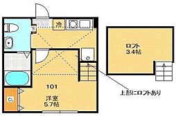 シティハイツ小金井 1階1Kの間取り