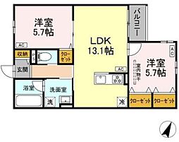 MOCRAFT南小岩 2LDKの間取図画像