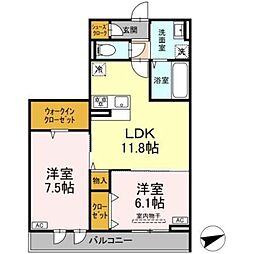 ウィル カノア 2LDKの間取図画像