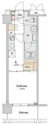 カスタリア人形町3 1Kの間取図画像