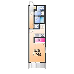 堺市堺区北三国ヶ丘町8丁アパート ワンルームの間取図画像