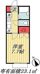 東京メトロ東西線 妙典駅 徒歩5分の賃貸アパート 1階1Kの間取り