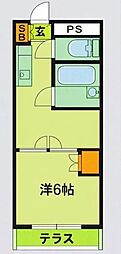 アンダルシア旭が丘 1Kの間取図画像