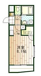 東急池上線 池上駅 徒歩4分の賃貸マンション 3階1Kの間取り
