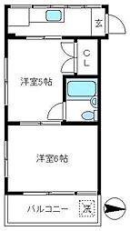 中野ニューハウジング 2Kの間取図画像