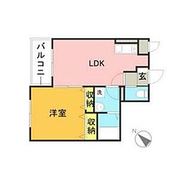 ラフィーネ博多駅前 1LDKの間取図画像