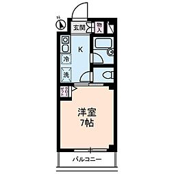アビテコート 1Kの間取図画像