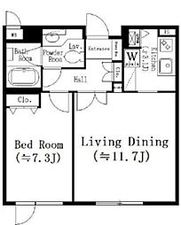 参宮橋マンション 1階1LDKの間取り