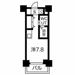 クラリッサ川崎EAST 7階ワンルームの間取り