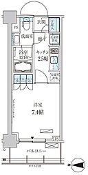 パークアクシス菊川ステーションゲート 1Kの間取図画像