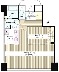 セントラルパークタワー ラ・トゥール新宿 30階1LDKの間取り