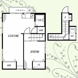 エルヴィータ志村坂上2 2階1LDKの間取り