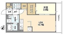ウェルスクエア渋谷本町 1LDKの間取図画像