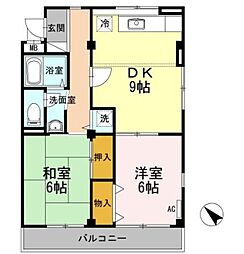 フォルテーヌ東葛西 2階2DKの間取り