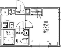 KEIAI RESIDENCE 北戸田V 1Kの間取図画像
