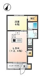 アンソレイユ 1LDKの間取図画像