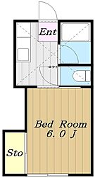 ビラ山富士 1Kの間取図画像