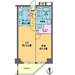 カスタリア高輪 1LDKの間取図画像