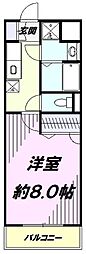 アニエスガーデン 1Kの間取図画像