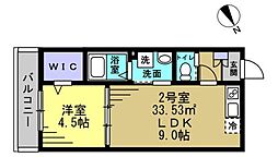 千葉市中央区登戸4丁目アパート 1LDKの間取図画像