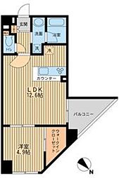 プライムアーバン日本橋人形町 1LDKの間取図画像