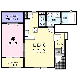 ラ,プレッソ真菅 1LDKの間取図画像