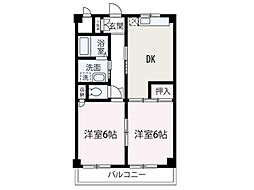 パルテール和光 2DKの間取図画像