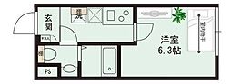 大田区東馬込1丁目マンション 1Kの間取図画像