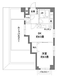 カスタリア新宿七丁目 1DKの間取図画像