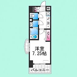 LUXEなかもず 1Kの間取図画像