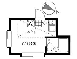 ドルチェ十条 1階ワンルームの間取り