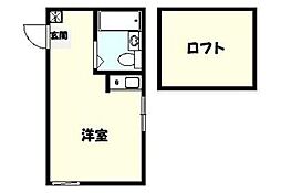 ユナイト黄金町ヴァランス ワンルームの間取図画像