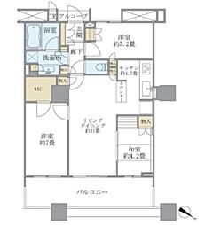 Ｂｒｉｌｌｉａ　Ｍａｒｅ　有明　ＴＯＷＥＲ＆ＧＡＲＤＥＮ 15階3LDKの間取り