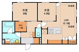 ソフィア南流山 1階2LDKの間取り