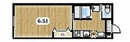 アンビション豊春 2階1Kの間取り