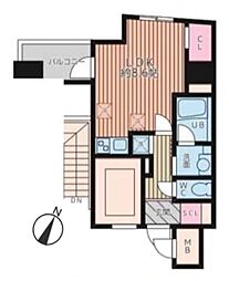 神戸市西神・山手線 新神戸駅 徒歩4分の賃貸マンション 5階ワンルームの間取り